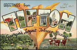 Greetings from Tifton, Georgia's Largest Tobacco Market Postcard