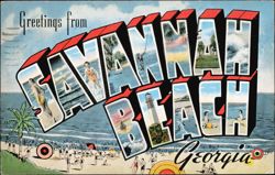 Greetings from Savannah Beach, Georgia Postcard