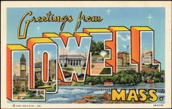 Greetings from Lowell Large Letter Postcard