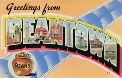 Greetings from Beantown Large Letter Landmarks Postcard