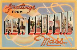 Greetings From New Bedford Large Letter Postcard