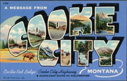 Cooke City, Montana Large Letter Views Postcard