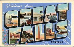 Greetings from Great Falls Postcard