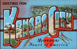Greetings From Kansas City Missouri, Heart of America Postcard