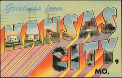 Greetings from Kansas City Large Letter Postcard