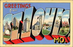 Greetings from St. Louis MO Large Letter Postcard