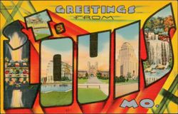 Greetings From St. Louis Large Letter Postcard