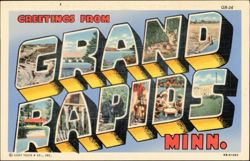 Greetings From Grand Rapids, Large Letter Scenes Postcard