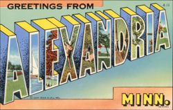 Greetings From Large Letter Alexandria Postcard