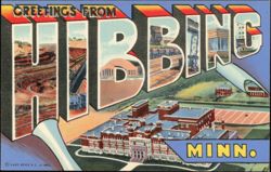 Greetings From Hibbing Large Letter Postcard