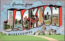 Greetings from Jackson Mississippi Large Letter Postcard