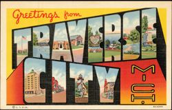 Greetings from Traverse City Large Letter Postcard