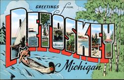 Greetings from Petoskey Large Letter Scenes Postcard