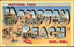 Greetings From Hampton Beach Large Letter Postcard