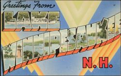 Greetings From Lake Winnipesaukee Large Letter Postcard