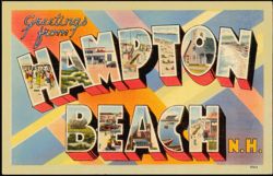 Greetings from Hampton Beach Large Letter Postcard