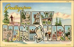 Greetings from New Hampshire Large Letter Postcard
