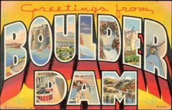 Greetings from Boulder Dam Large Letter Postcard