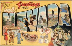 Greetings From Nevada Large Letter Postcard