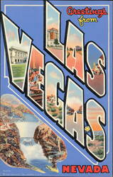 Greetings from Las Vegas Large Letter with Hoover Dam Postcard
