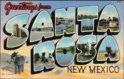 Greetings from Santa Rosa, New Mexico Large Letter Postcard
