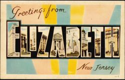 Greetings from Elizabeth Large Letter Postcard