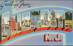 Greetings from Elizabeth Large Letter Postcard