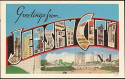 Greetings from Jersey City Large Letter Postcard