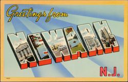 Greetings from Newark Large Letter Scenes Postcard