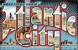 Greetings From Atlantic City Large Letter Postcard