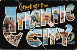 Greetings from Atlantic City, Large Letter Scenes Postcard