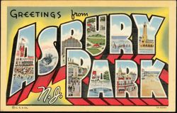 Greetings from Asbury Park, NJ Large Letter Postcard