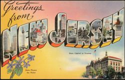 Greetings from New Jersey Large Letter Multi-View Postcard