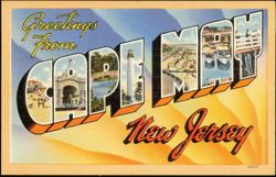 Greetings From Cape May New Jersey Large Letter Postcard