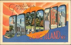 Greetings from Jamaica Long Island Large Letter Postcard