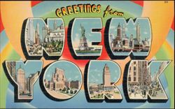 Greetings from New York Large Letter Postcard