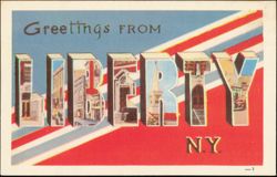 Greetings From Liberty Large Letter Postcard