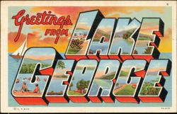 Greetings From Lake George Large Letter Postcard