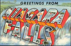 Greetings From Niagara Falls Large Letter Postcard