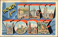 Howdy from New York Large Letter Postcard