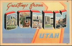 Greetings from Ogden Utah Large Letter Postcard