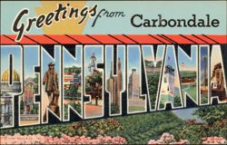 Greetings from Carbondale Pennsylvania Large Letter Postcard