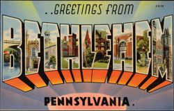 Greetings From Bethlehem Large Letter Postcard