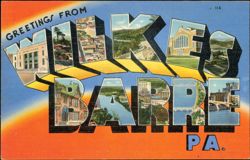Greetings From Wilkes-Barre Large Letter Postcard