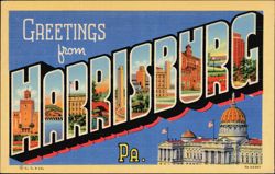 Greetings from Harrisburg Large Letter Postcard