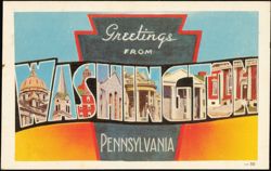 Greetings from Washington Pennsylvania Large Letter Postcard