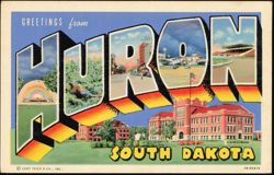 Greetings from Huron Large Letter Postcard