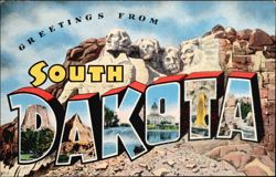 Greetings From South Dakota Large Letter Postcard