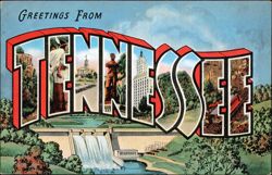 Greetings From Tennessee Large Letter Postcard