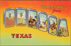 Greetings from Odessa Texas Large Letter Postcard